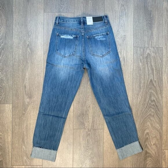 Free People Neon Blonde Jeans Siren High Rise Tapered Straight leg Distressed - Picture 16 of 16